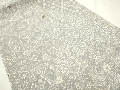 平和屋着物●全通柄　九寸名古屋帯　型染め　切嵌花文　ゑり善扱い　正絹　逸品　CABB5888hy