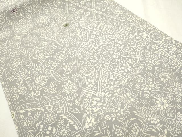 平和屋着物●全通柄　九寸名古屋帯　型染め　切嵌花文　ゑり善扱い　正絹　逸品　CABB5888hy