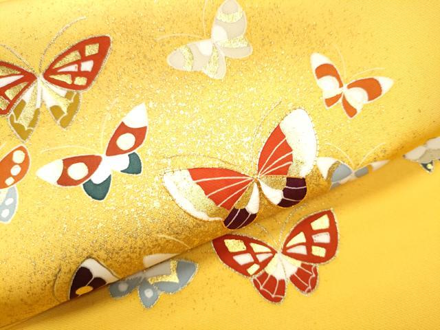 平和屋着物○塩瀬 九寸名古屋帯 駒刺繍 舞蝶文 金彩 正絹