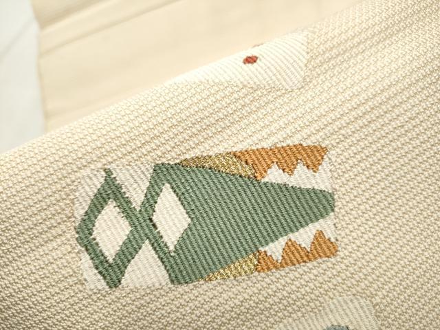 平和屋着物●八寸名古屋帯　すくい織　十二支　金通し地　正絹　逸品　CABB5907hy
