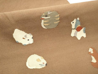 平和屋着物●八寸名古屋帯　すくい織　十二支　正絹　逸品　CABB5908hy