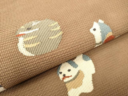 平和屋着物●八寸名古屋帯　すくい織　十二支　正絹　逸品　CABB5908hy