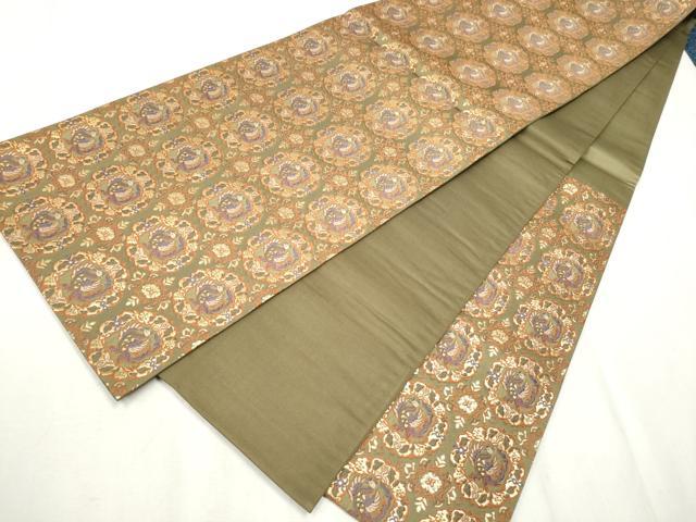 平和屋着物●六通柄袋帯　唐織　鳳凰花文　金糸　正絹　逸品　CABB5919hy