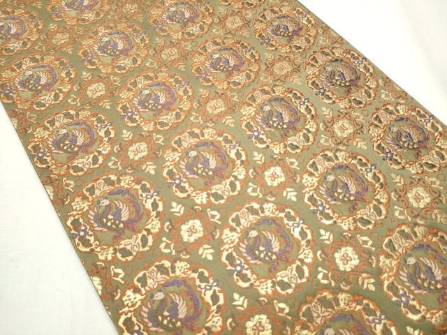 平和屋着物●六通柄袋帯　唐織　鳳凰花文　金糸　正絹　逸品　CABB5919hy