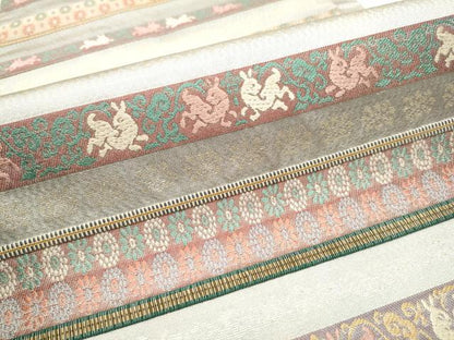 平和屋着物●西陣　じゅらく謹製　六通柄袋帯　唐織　菱絢錦　あけぼの繭　金糸　正絹　逸品　CABB5920hy