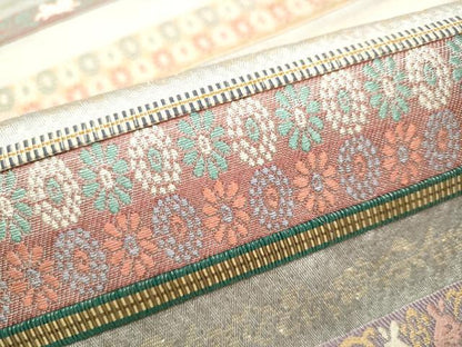 平和屋着物●西陣　じゅらく謹製　六通柄袋帯　唐織　菱絢錦　あけぼの繭　金糸　正絹　逸品　CABB5920hy