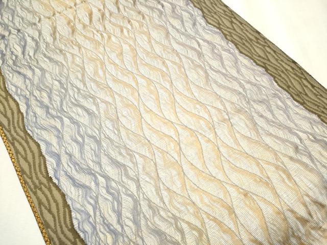 平和屋着物●両面　六通柄袋帯　櫛織　フクロウ　正絹　逸品　CABB5921hy