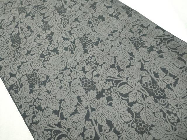 平和屋着物●爪掻き本綴れ　両面　六通柄袋帯　葡萄蔦の葉文　金糸　正絹　逸品　CABB5924hy