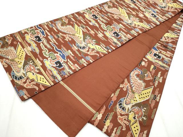 平和屋着物●全通柄　本袋帯　雲龍　金糸　正絹　逸品　CABB5928hy
