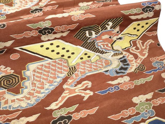 平和屋着物●全通柄　本袋帯　雲龍　金糸　正絹　逸品　CABB5928hy