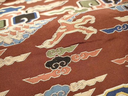 平和屋着物●全通柄　本袋帯　雲龍　金糸　正絹　逸品　CABB5928hy