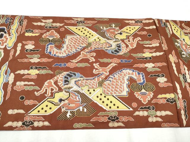 平和屋着物●全通柄　本袋帯　雲龍　金糸　正絹　逸品　CABB5928hy
