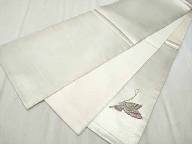 平和屋着物●太鼓柄袋帯　花蝶文　金銀彩　引箔　正絹　逸品　CABB5932hy