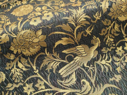 平和屋着物▽全通柄袋帯 スリーシーズン 春夏秋 かげろう織 花鳥文 金糸 正絹 逸品 未使用 CABB5935hy