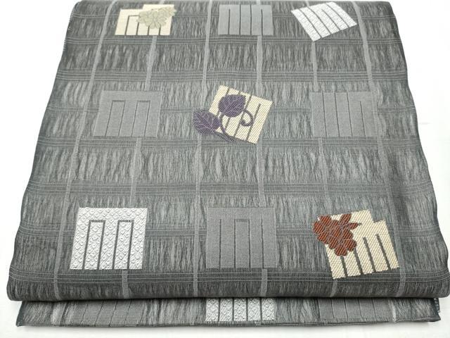 平和屋着物▽両面 六通柄袋帯 スリーシーズン 春夏秋 源氏香花文 正絹 逸品 CABB5943hy