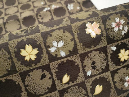 平和屋着物●袋帯　螺鈿　市松雪輪舞桜文　金彩　ほていや扱い　正絹　逸品　CABB5959hy