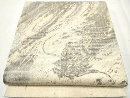 平和屋着物▽六通柄袋帯 スリーシーズン 春夏秋 龍 金銀彩 正絹 逸品 CABB5963hy