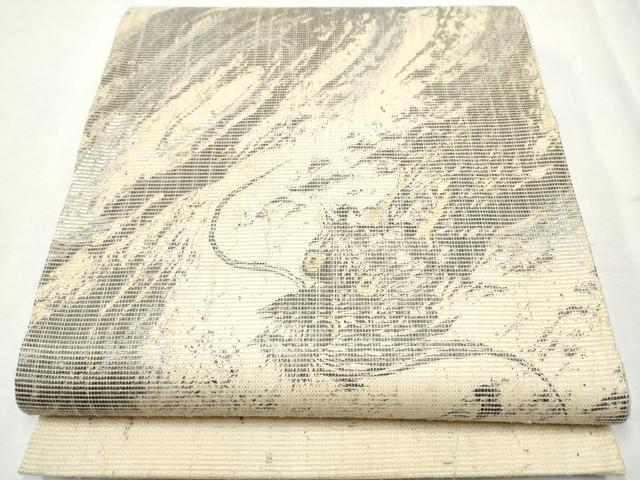 平和屋着物▽六通柄袋帯 スリーシーズン 春夏秋 龍 金銀彩 正絹 逸品 CABB5963hy