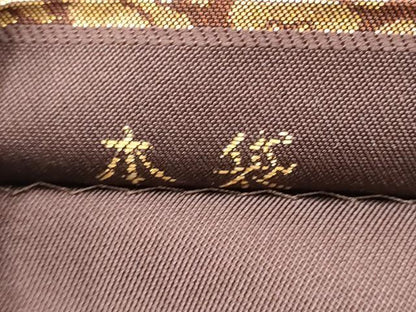 平和屋着物●全通柄　本袋帯　名物裂文様　金糸　正絹　逸品　CABB5964hy