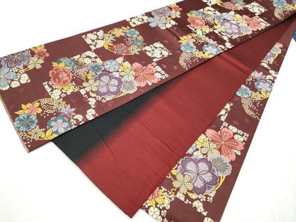 平和屋着物●両面　六通柄袋帯　唐織　雪輪花文　正絹　逸品　CABB5974hy