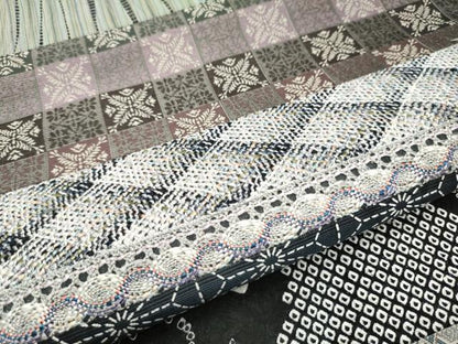 平和屋着物●両面　六通柄袋帯　絞り　切嵌　横段吉祥文　金糸　正絹　逸品　CABB5976hy