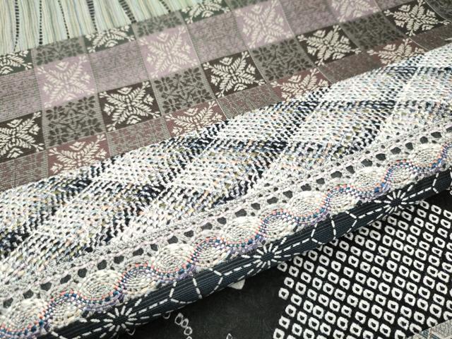 平和屋着物●両面　六通柄袋帯　絞り　切嵌　横段吉祥文　金糸　正絹　逸品　CABB5976hy