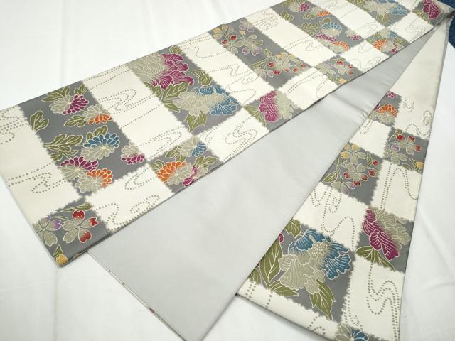 平和屋着物●六通柄袋帯　唐織　草花文　金糸　正絹　逸品　CABB5981hy 平和屋着物○六通柄袋帯 唐織 草花文 金糸 正絹 逸品 CABB5981hy