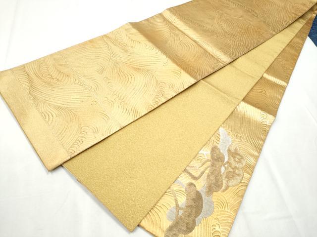 平和屋着物●1854年創業　帯屋捨松　太鼓柄袋帯　浜松文　金銀糸　正絹　逸品　CABB5982hy