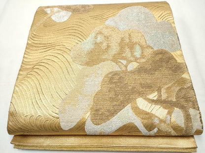 平和屋着物●1854年創業　帯屋捨松　太鼓柄袋帯　浜松文　金銀糸　正絹　逸品　CABB5982hy