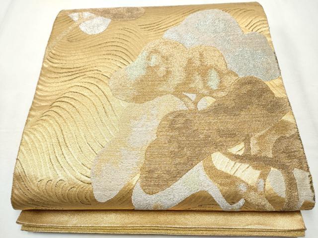 平和屋着物●1854年創業　帯屋捨松　太鼓柄袋帯　浜松文　金銀糸　正絹　逸品　CABB5982hy