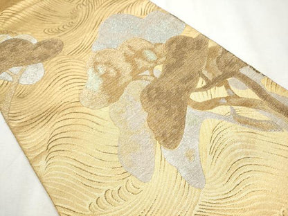 平和屋着物●1854年創業　帯屋捨松　太鼓柄袋帯　浜松文　金銀糸　正絹　逸品　CABB5982hy