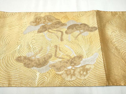 平和屋着物●1854年創業　帯屋捨松　太鼓柄袋帯　浜松文　金銀糸　正絹　逸品　CABB5982hy