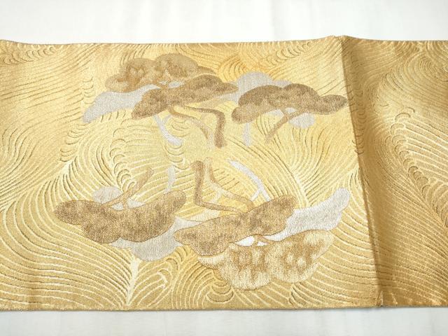 平和屋着物●1854年創業　帯屋捨松　太鼓柄袋帯　浜松文　金銀糸　正絹　逸品　CABB5982hy