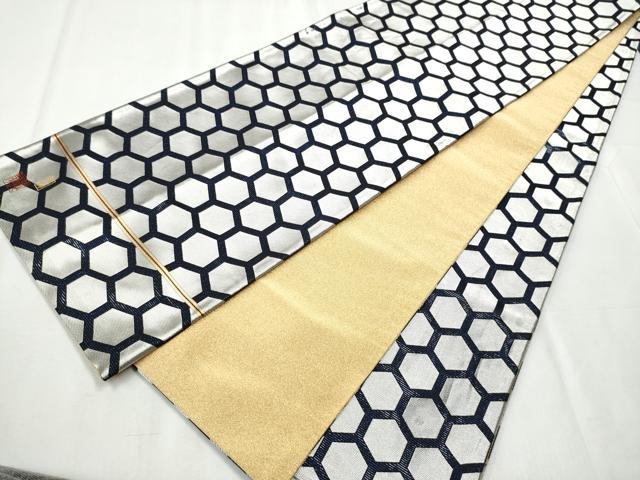 平和屋着物●国際的伝統工芸作家　十二代・藤林徳扇　苑寿　両面全通柄袋帯　プラチナ糸　金銀糸　保証書付き　正絹　逸品　AAAW4335np 平和屋着物○国際的伝統工芸作家 十二代・藤林徳扇 苑