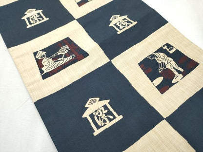 平和屋着物●名門木屋太　今河織物　六通柄袋帯　人物文　正絹　逸品　CABB5984hy