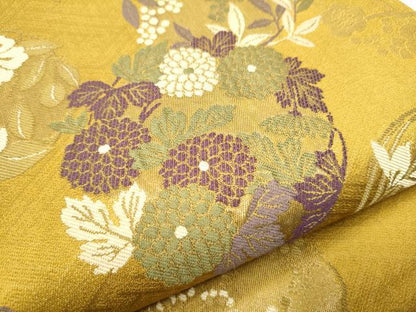平和屋着物●こむさでもーど・COMME CA DU MODE　六通柄袋帯　草花丸文　金糸　正絹　逸品　CABB5985hy