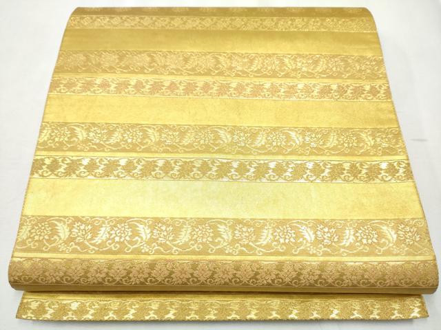 平和屋着物●西陣織　陰山織物謹製　箔屋清兵衛　六通柄袋帯　草木染　名物裂間道　金糸　正絹　逸品　DABA1316ps 平和屋着物○西陣織 陰山織物謹製 箔屋清兵衛 六通柄袋帯