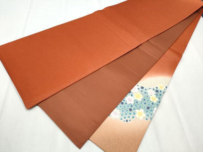 平和屋着物●中国三大刺繍　相良刺繍　太鼓柄袋帯　絞り　流水舞桜文　銀通し地　やまと誂製　正絹　逸品　CABB5989hy