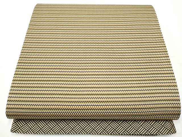 平和屋着物●全通柄袋帯　よろけ縞　正絹　逸品　未使用　CABB5990hy