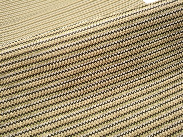 平和屋着物●全通柄袋帯　よろけ縞　正絹　逸品　未使用　CABB5990hy