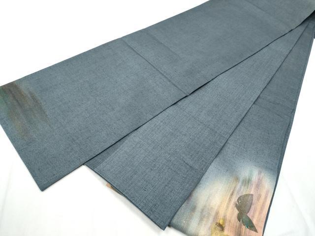 平和屋着物●六通柄袋帯　紬地　玉蟲　舞蝶文　金彩　正絹　逸品　未使用　CABB5991hy