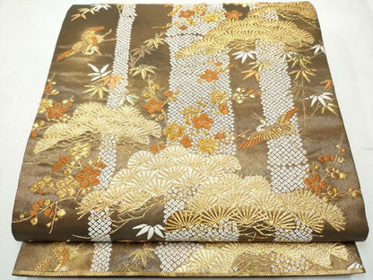 平和屋着物●西陣　河合美術織物謹製　六通柄袋帯　唐織　豊明錦　金糸　正絹　逸品　CABB5994hy