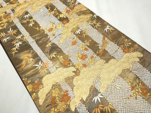 平和屋着物●西陣　河合美術織物謹製　六通柄袋帯　唐織　豊明錦　金糸　正絹　逸品　CABB5994hy