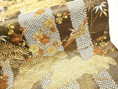 平和屋着物●西陣　河合美術織物謹製　六通柄袋帯　唐織　豊明錦　金糸　正絹　逸品　CABB5994hy