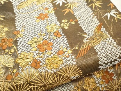 平和屋着物●西陣　河合美術織物謹製　六通柄袋帯　唐織　豊明錦　金糸　正絹　逸品　CABB5994hy