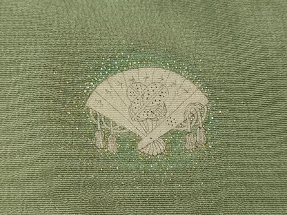 平和屋着物●アンティーク　大正ロマン　振袖　刺繍　几帳草花尽くし　金銀彩　正絹　逸品　CABB6002ut