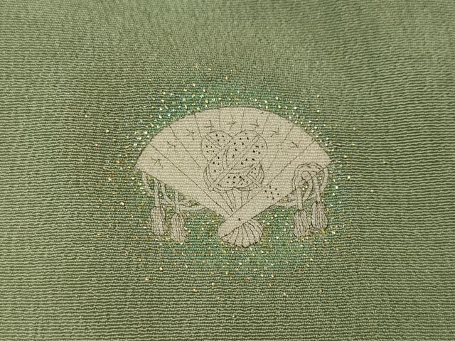 平和屋着物●アンティーク　大正ロマン　振袖　刺繍　几帳草花尽くし　金銀彩　正絹　逸品　CABB6002ut