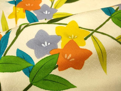 平和屋着物▼訪問着　手描き　枝花文　正絹　逸品　CABB6016ut