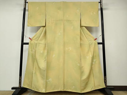 平和屋着物▼上質な小紋　地紋起こし　エ霞桐文　暈し染め　正絹　逸品　CABB6019ut