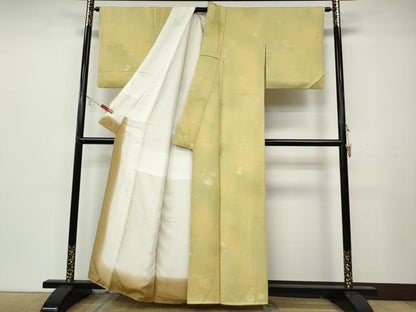 平和屋着物▼上質な小紋　地紋起こし　エ霞桐文　暈し染め　正絹　逸品　CABB6019ut
